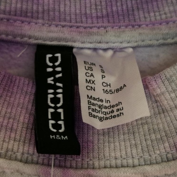 Purple and white tie dye crew neck sweater - Picture 3 of 5